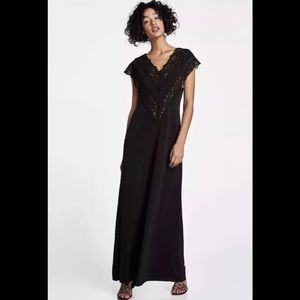 NWT-Zara Lace Trim Maxi Dress